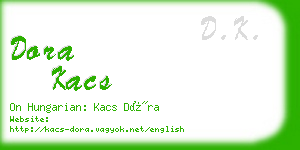 dora kacs business card